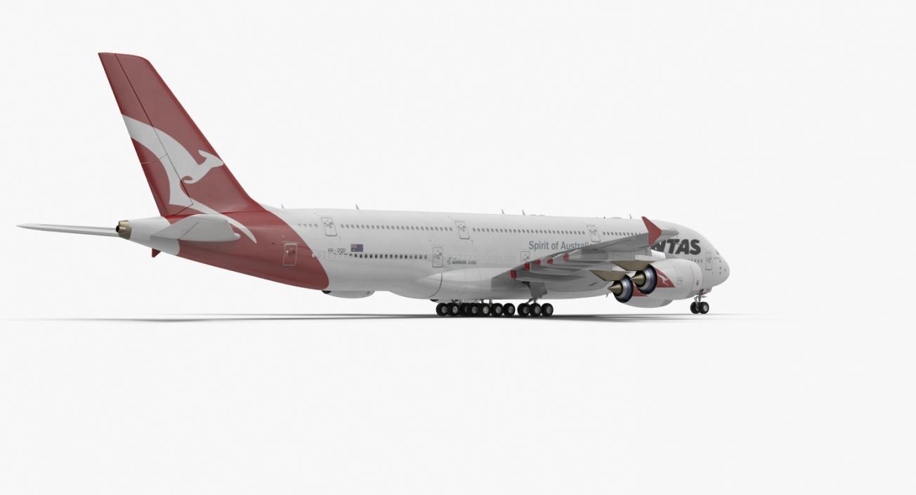 3D Airbus A380-1000 Qantas model